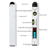 0~225° Digital Protractor Spirit Level Angle Finder Gauge Meter 400mm Digital Angle Finder Electronic Protractor LCD Display