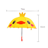Cute Cartoon Kids Umbrella Animation Creative Long-Handled 3D Ear Modeling Children's Umbrella For Boys Girls 8K Sunshade