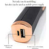 Rechargeable Hair Straightening Iron Temperature Control Electric Hair Brush Straightener Comb Curling Brush Styling Hairstyle