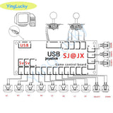 2 players joysticks kit with LED Arcade joystick 5V led buttons USB code control board for game console