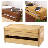 Cord Management Box Wooden - Cable Organizer Hide Power Strips,Electrical Plugs - Desk Wires Station Protector for Tv