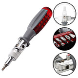 11 In 1 Multi-angle Foldable Ratchet Screwdriver 1/4 Inch Inside Hexagon Torx Multi-Bit Screw Driver Electrician Disassembly