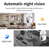 1080P Wireless Light Bulb Monitor Camera WiFi Smart Camera 2MP Supports Night Vision 2-way Talk Motion Detection &amp; APP Remote