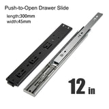 10-20'' Push Open Drawer Slides Mount Full Extension Drawer Runners  Ball Bearing Closet Tracks  Heavy Duty Furniture Hardware