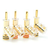 4Pcs Speaker Cable Plug Gold Plated Rhodium Plated Banana Plug HiFi Audio Line Connector