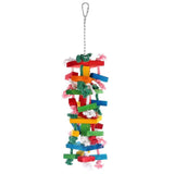 Colorful Parrot Toys Chew Natural Wooden Bird Toys Perch Hanging Chewing Swings Cage Pet Bird Toy Climbing Ladder Game Supplies
