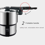 110-240V Mini Multicooker 450W Electric Skillet Split Stainless Steel Hot Pot Electric Cooker Portable Travel Cooking Pot