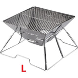 Outdoor stainless steel grill multi-function charcoal stove folding picnic multiplayer barbecue trumpet camping wood solid