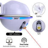 Dadypet Electric Automatic Cat Toy Interactive Cat Toy 360° Rotate USB Rechargeable with LED Light for Cat Tree Laser Funny Toy