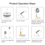 Portable Standing Fan with Remote Controller,Foldaway Floor Fan, Telescopic Pedestal Fans for Personal Bedroom Office