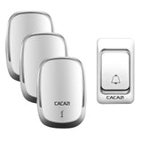 CACAZI Wireless Doorbell LED Light Home cordless call bell DC battery operated Control Button 200M Remote 4 volume 36 chime