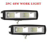 48W LED Headlight Work Bar LED Bar Fog Light 12-30V For Motorcycle Truck Boat Tractor Trailer Off road Working Light LED