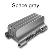 Vertical Laptop Stand with 2 Slot Aluminum Desktop Notebook Holder 12mm-32mm Width Adjustable Dock for Macbook Air Pro