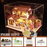 CUTEBEE DIY Dollhouse Wooden Doll Houses Miniature Doll House Furniture Kit Casa Music Led Toys for Children Birthday Gift A68A