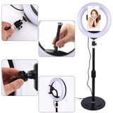 LED Ring Light With Phone Holder And Monopod LED Ring Ligh Dimmable 3 Light Modes Ring Lights For Live Streaming Photography