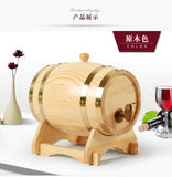 1.5/3/5L Wood Barrel Vintage Oak Beer Brewing Equipment Mini Keg Home Brew Beer Keg Tap Dispenser for Rum Pot Whisky Wine