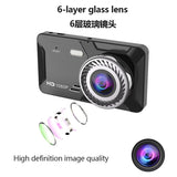 24H Car Video Recorder Touch Screen Dash Cam HD 1296P Car Camera Recorder Night Vision Dashcam Camera Blcak Box IPS Dual Lens4In