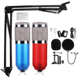 USB Microphone Three Color Set with Cantilever Support Shock Mount Microphone kit for PC Computer Professional Studio Microphone