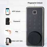 Electronic Keypad Deadbolt Password Lock Keyless Entry Door Lock Tuya Bluetooth Automatic Front Door Lock With Fingerprint