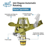 Garden Sprinklers 360Degree Automatic Rotating Lawn Sprinkler With Water Stop Rings Adjustable Pulsating Sprinklers 4Pcs