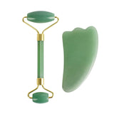 Hot style hot spot jade roller massage device green dongling horn scraping plate roller set jade scraping