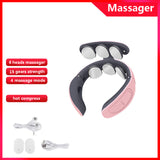 6 Heads Neck Massager Shoulder Cervical Massager Multifunctional Electric Hot Compress Pulse Neck Protector Rechargeable Massage