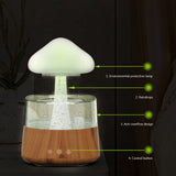 Mushroom Rain Air Humidifier Electric Aroma Diffuser Rain Cloud Smell Distributor Relax Calming Water Drops Sounds Night Lights