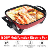 6L 1600W Electric Hot Pot Frying Pan Multicooker Aluminum Alloy Non Stick Electric Skillets Cooking Soup Pots Food Steamer