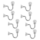 4 Pair Retro Crystal Glass Curtain Holdback Wall Tie Back Hook Hanger Holder Drawer Handle Curtain Accessories Hanger