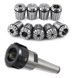 10Pcs ER32 Spring Collets Set 2/4/6/8/10/12/16/18/20mm + MT3 M12 ER32 Collet Chuck Morse Taper Holder