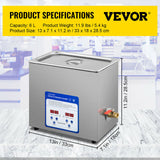 VEVOR 2L 3L 6L 10L 15L 22L 30L Ultrasonic Cleaner 316 Stainless Steel Mini Lave-Dishes Portable Washing Machine Home Appliances
