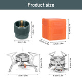 3500W Windproof Camping Gas Burner with Adapter Portable Backpacking Stove with Piezo Ignition for Outdoor Cooking Hiking Picnic