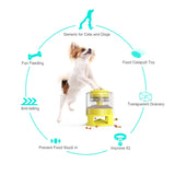 Dog Food Dispenser Container Toy with Button Dog Food Feeder Treat Dispensing Toys Slow Feeder Fun Feeding Pet Toys Food Feeder