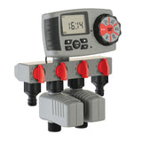 Aqualin Garden Automatic 4-zone Irrigation Watering Timer Controller System with 2 Solenoid Valve Irrigation Programmer