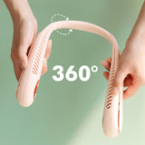 Portable Cooling Neck Fan Electric Summer Bladeless Mute USB Rechargeable For Outdoor Sports MIni Hanging Neck Ventilador