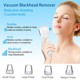 Blackhead Remover Vacuum, Rechargeable Facial Cleansing Brush, Facial Cleanser for Exfoliation, Massage and Deep Pore Cleaning