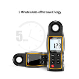 Luxmeter Luxometer Auto Range Photometer Luminometer Lightmeter Digital Light Meters 0-199900 Lux with Max Min Data Hold Mode
