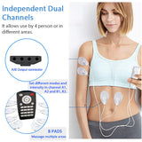 Massager Rechargeable 4-Channel TENS Muscle Stimulator for Pain Relief Therapy 16-Mode Pulse Massager with 20 Strength Levels