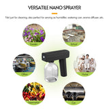 500ml/17oz Wireless Electric Sanitizer Sprayer Blue Light Nano Steam Water Spray Gun Home Office Disinfection Machine Atomizer