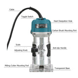 800W 30000r/min Electric Wood Trimmer Wood Router Laminate Trimmer Professional Slotting Trimming Grooving Machine