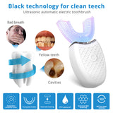 Electric Sonic Automatic Toothbrush Adults Mouth 360 Degrees U Type ABS 4 Modes Ultrasonic Electric Lazy Toothbrush