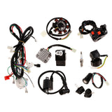 1 set Wiring Harness Loom CDI Ignition Coil Spark Plug  Key Switch Kit for 150cc 250cc ATV Dirt Bike Magneto Stator