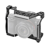 Aluminum Camera Cage for Sony A7S with Cold Shoe Mount Black Protective Full Formfitting Rig for A7S DSLR 1/4" 3/8" Screw Hole