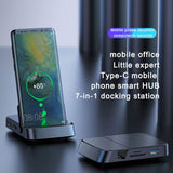 Type-C Smart HUB Docking Station, Projection Converter, Compatible with USB C to HDMI, Docking Station + Stand + Charger 3-in-1