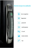New Design Fully Automatic 3D Face Recognition Fingerprint Smart Home Wifi APP Card Key Code Smart Door Lock with HD Camera