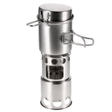 Outdoor Camping Stove Foldable Wood Stove Cooking Pot Set Outdoor Stove Burners Tableware Cookware for Backpacking Fishing