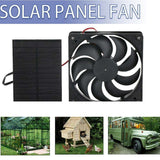3W 5V 2A Solar Panel Fan Solar Powered Exhaust Fans Kit For Chicken Coops Greenhouses Plastic Black