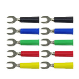 P4002 10PCS 5Color Insert Type U Type And Y Type Insert Harpoon Welding Insert 4mm banana plug Spade Plugs 4mm Banana to 6mm