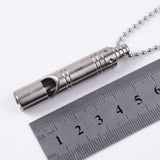 Outdoor  Alloy Whistle With Chain Light weight High Decible Titanium Emergency Cheerleading Whistle Survival Camping Ultra