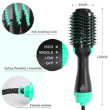 Professional One Step Below Hair Dryer Brush 2 In 1 Straightener and Curler Hot Air Curling Iron Rotating Comb Hot Air